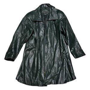 VINTAGE PELLE LEATHER Retro Business Casual Streetwear Coat Jacket Womens Medium